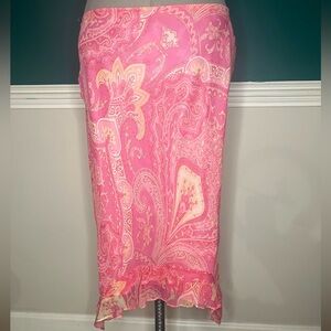 Vintage Pink Paisley whimsical Skirt Y2K